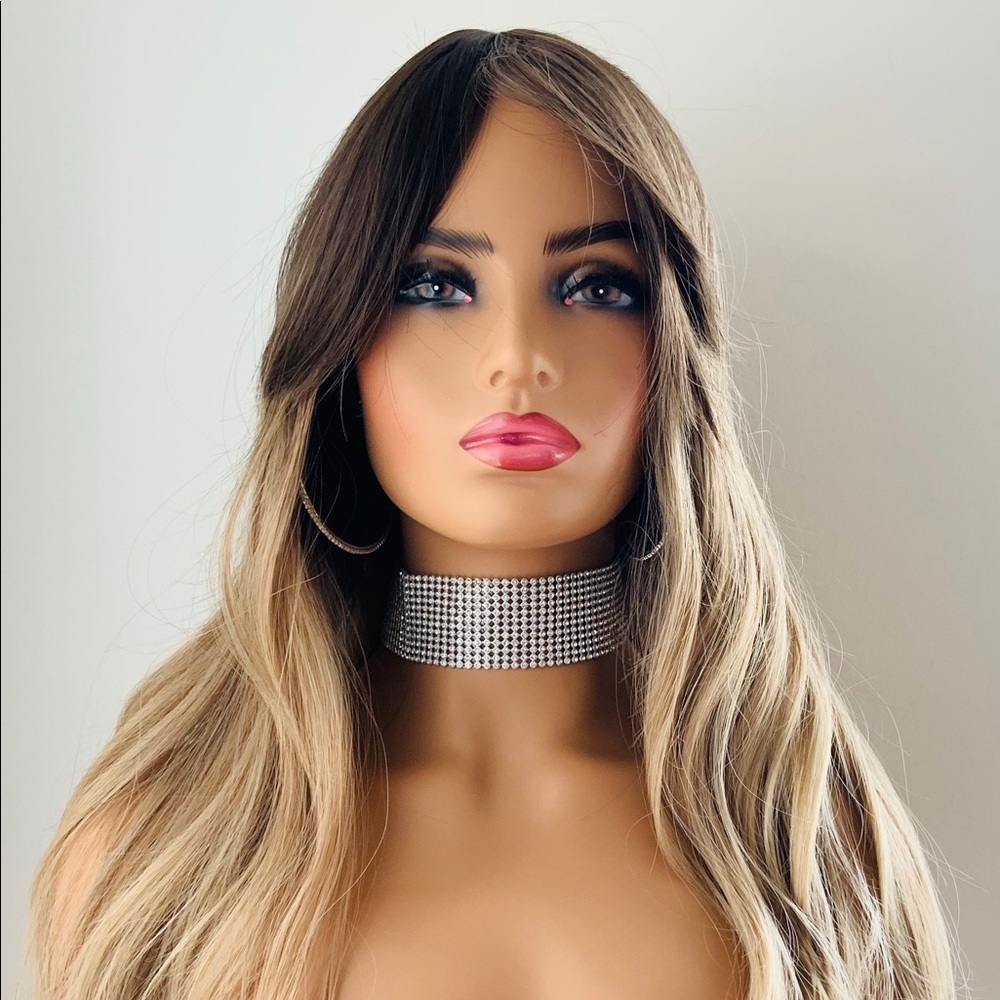 🤎 Very Pretty Ombre Golden Brown Synthetic Wig w Bangs - NO FURTHER DISCOUNT 💛